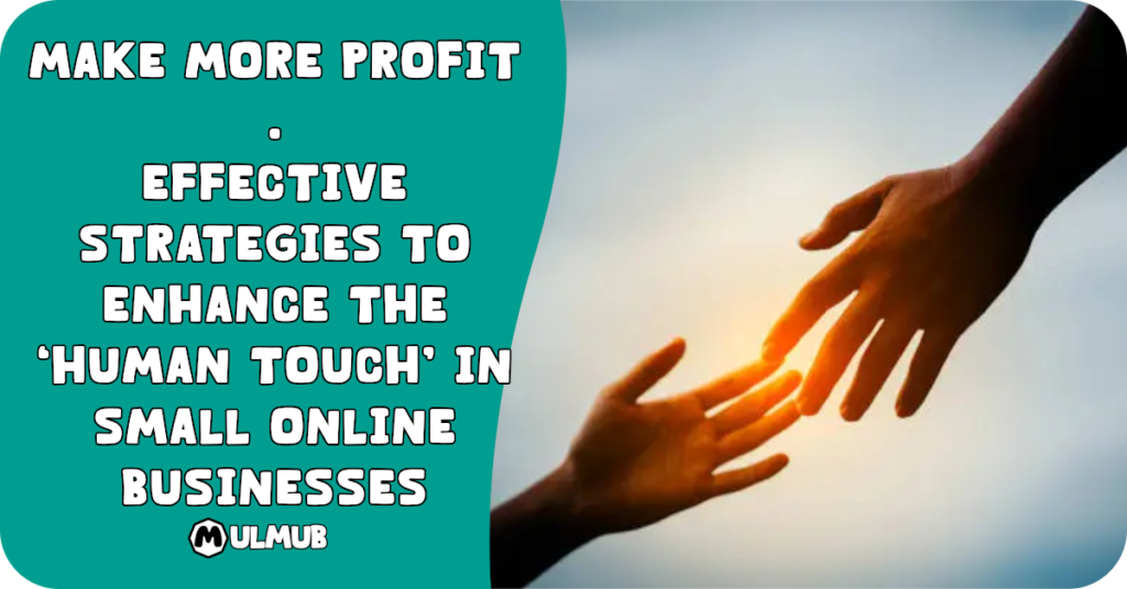 Make more profit - Effective Strategies to enhance the Human Touch in Small Online Businesses